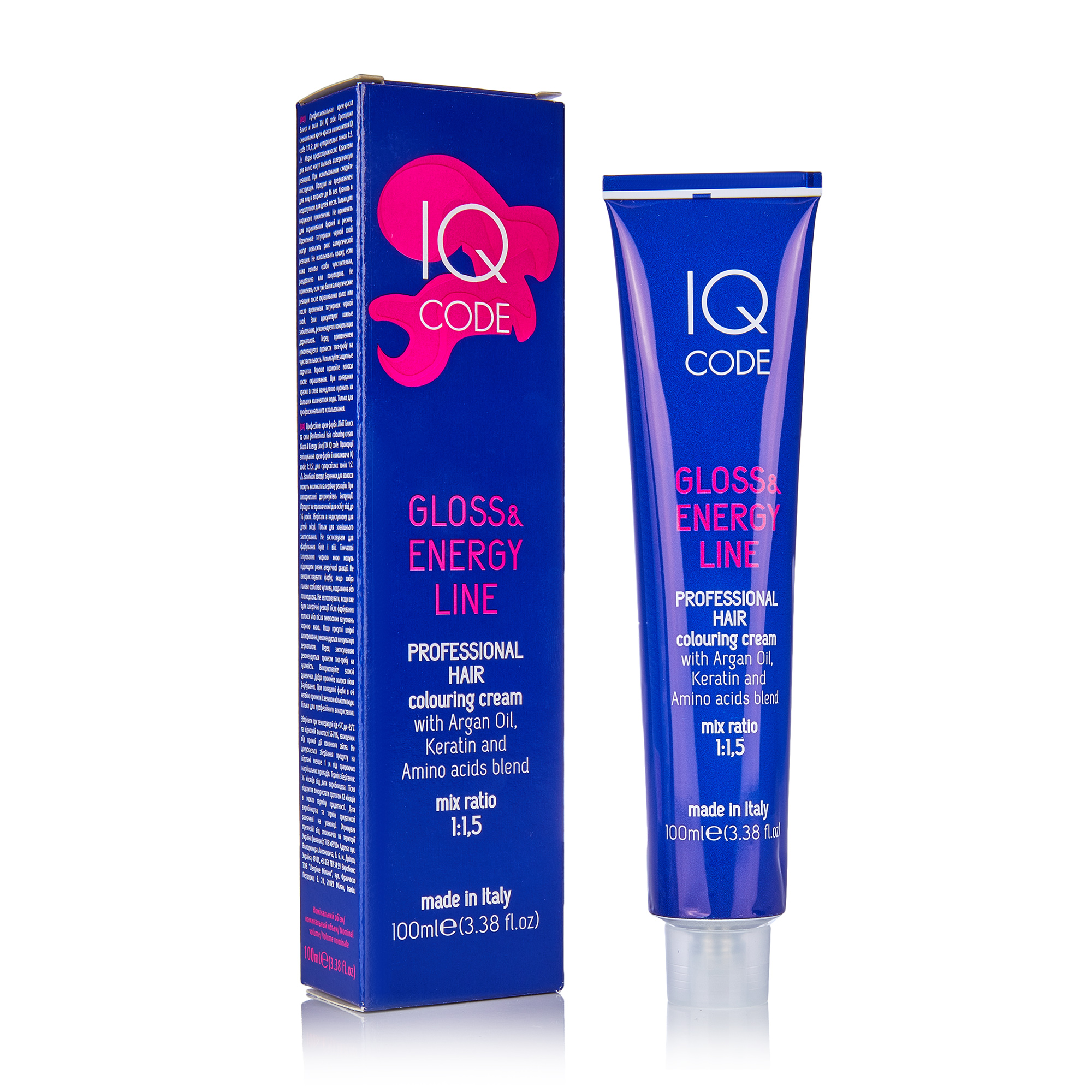 Уцінка! Професійна фарба для волосся IQ Code Gloss &amp; Energy Line, 5/9 Екстра шоколад, 100 мл